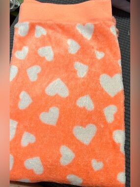 Plush Orange Heart jogger pajama pants